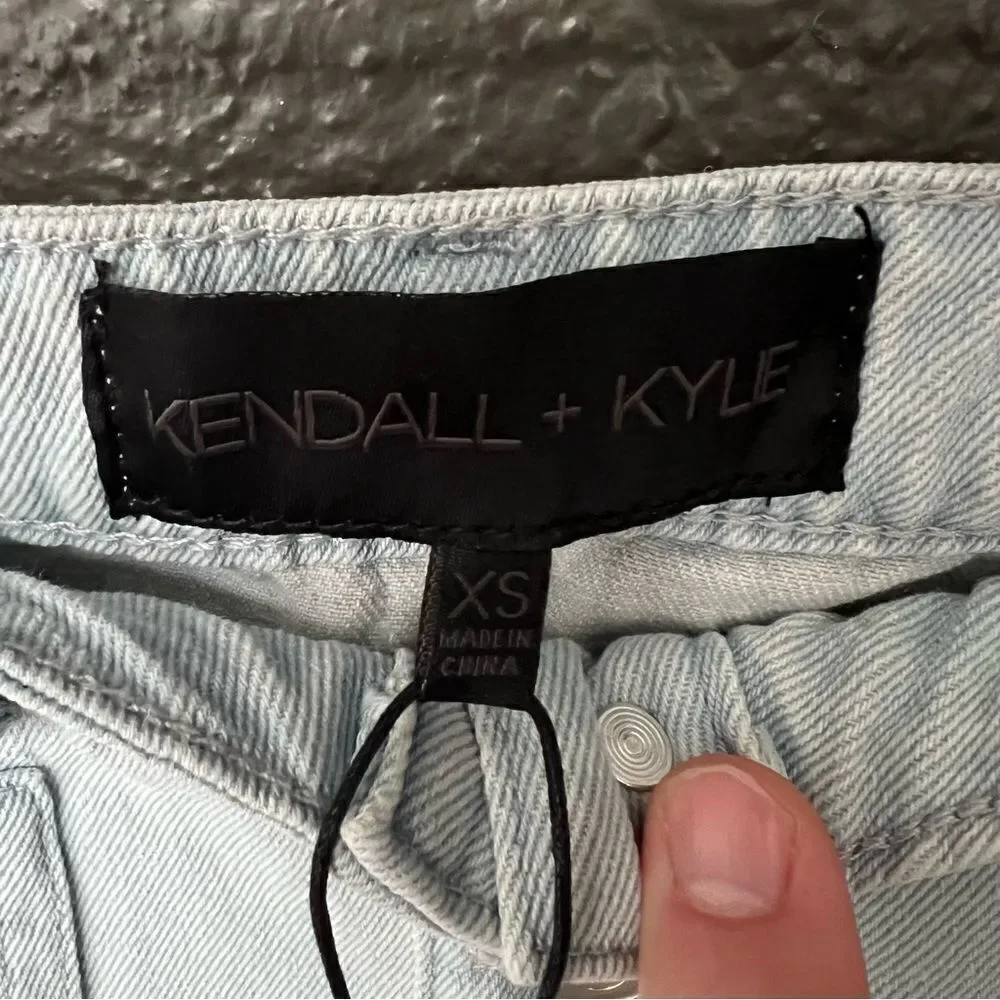 Kendall + Kylie Fashion Denim Mini Skirt in Powder Blue Wash